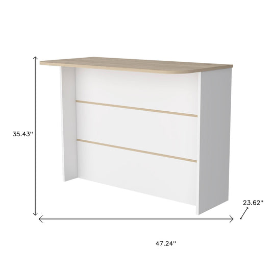 White and Natural 47" Kitchen Island With Storage - Loft&Timber