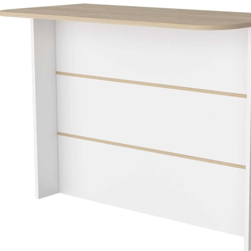 White and Natural 47" Kitchen Island With Storage - Loft&Timber
