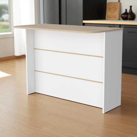 White and Natural 47" Kitchen Island With Storage - Loft&Timber