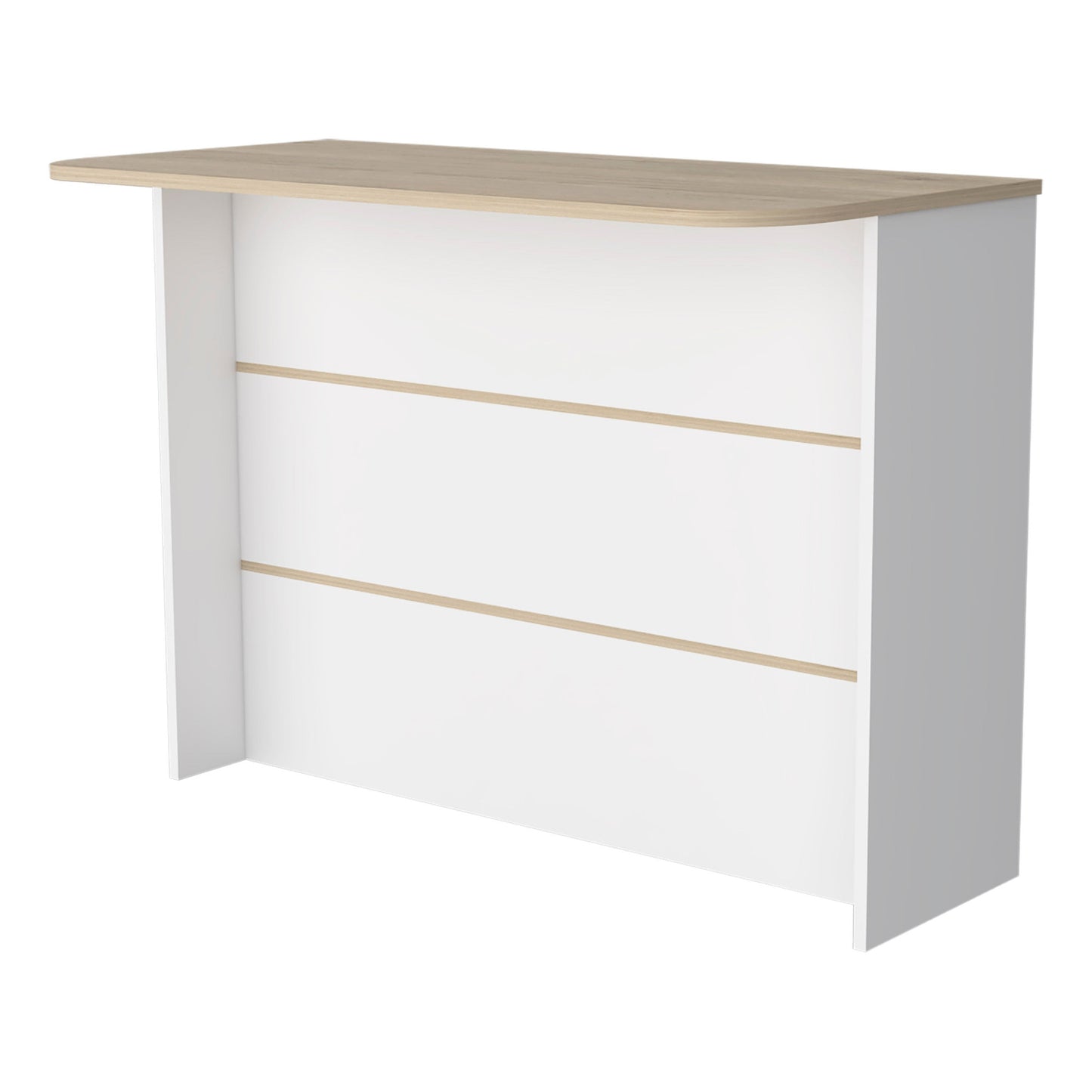 White and Natural 47" Kitchen Island With Storage - Loft&Timber