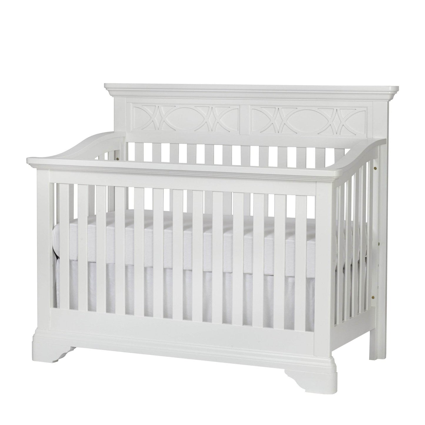 White Solid and Manufactured Wood Standard Four In One Convertible Crib - Loft&Timber