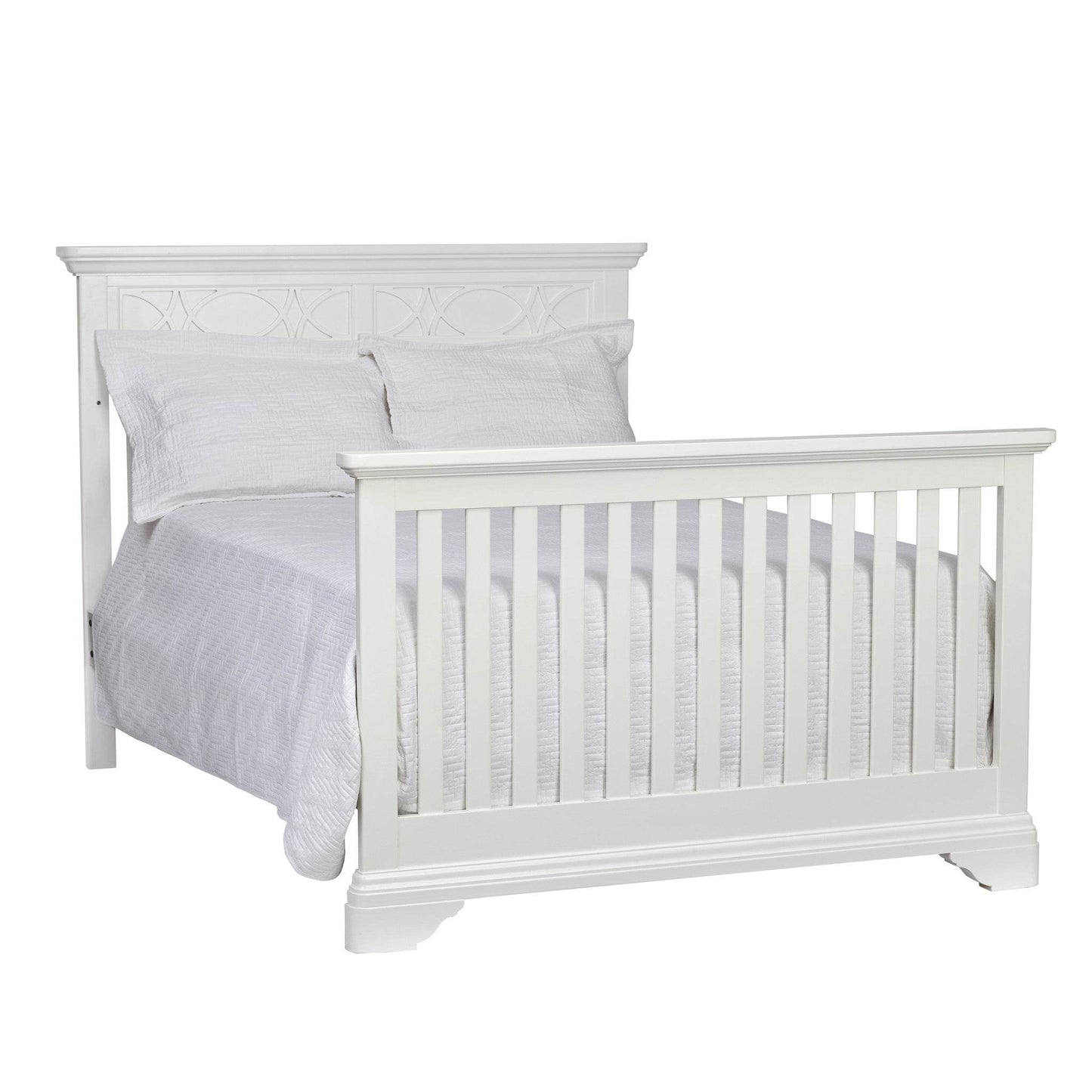 White Solid and Manufactured Wood Standard Four In One Convertible Crib - Loft&Timber