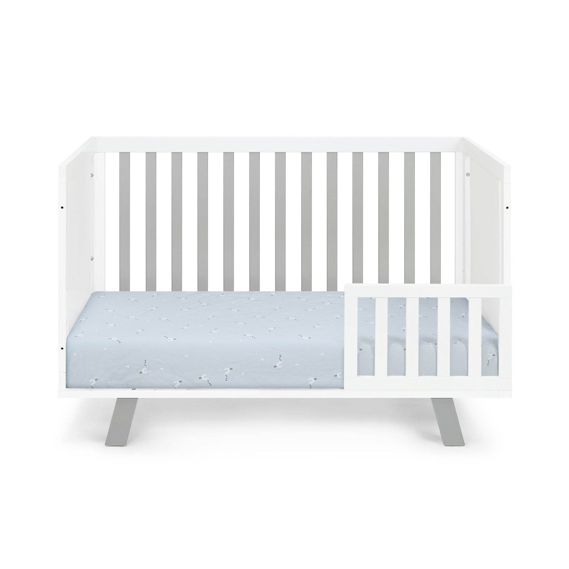 Gray and White Solid and Manufactured Wood Standard Three In One Convertible Crib - Loft&Timber
