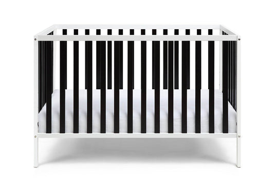 Black and White Solid and Manufactured Wood Standard Three In One Convertible Crib - Loft&Timber