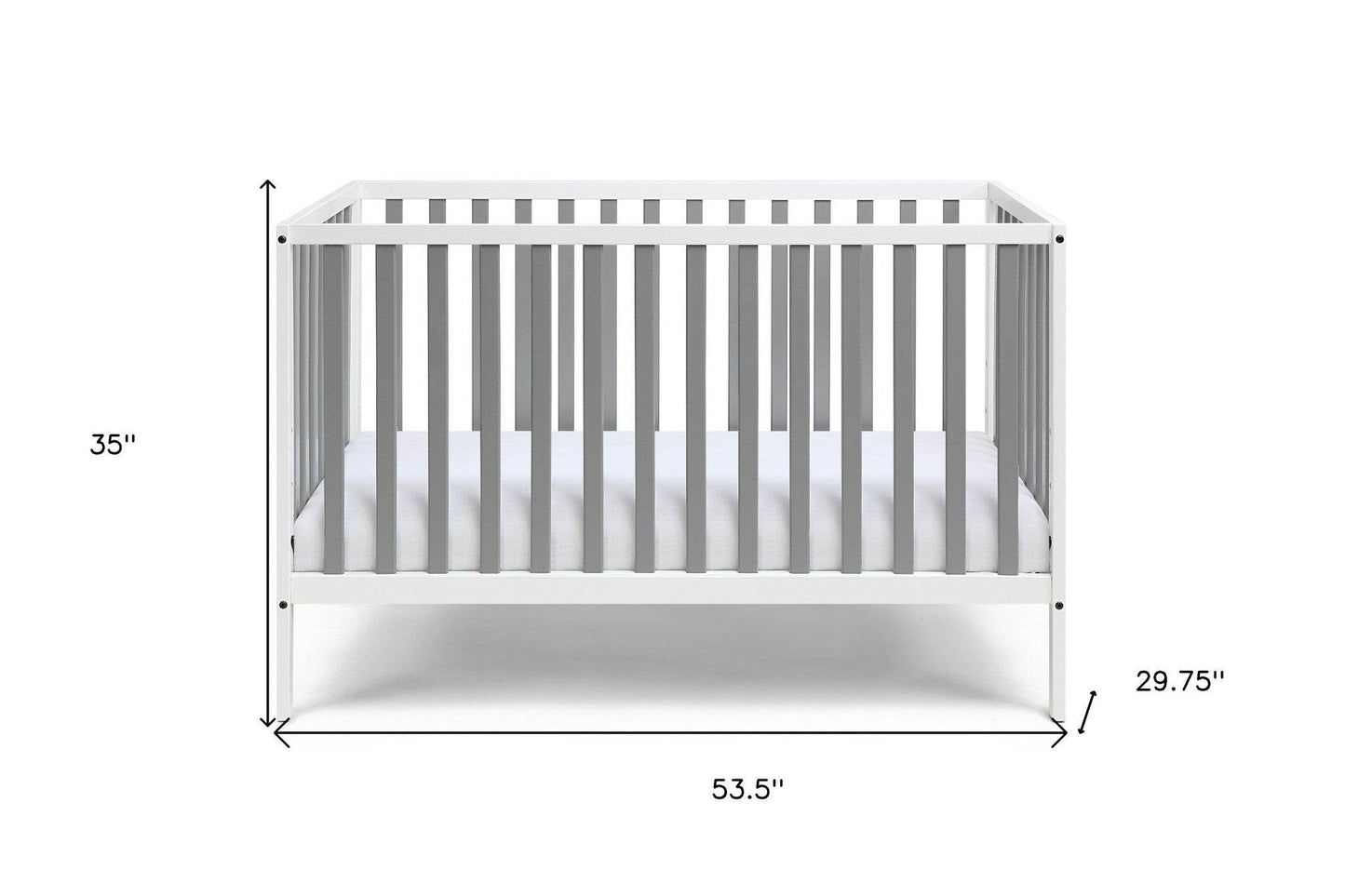 Gray and White Solid and Manufactured Wood Standard Three In One Convertible Crib - Loft&Timber