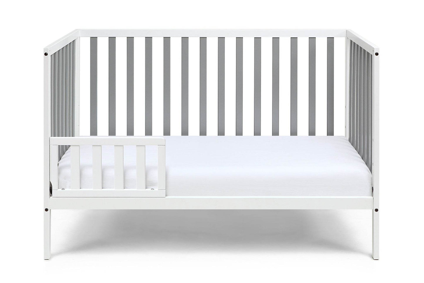 Gray and White Solid and Manufactured Wood Standard Three In One Convertible Crib - Loft&Timber
