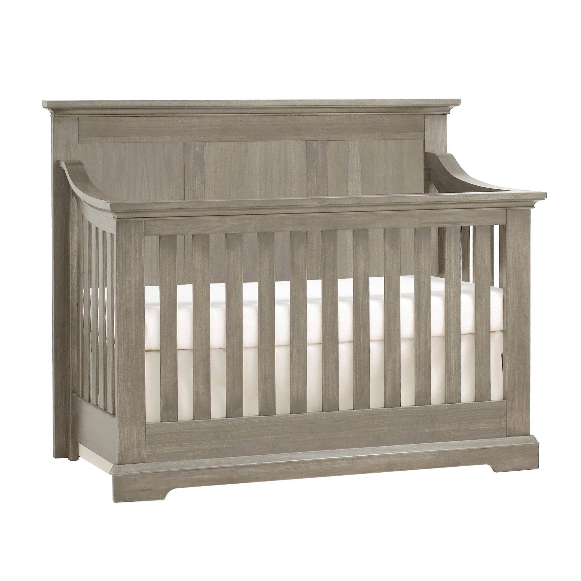 Ash Gray Solid and Manufactured Wood Standard Four In One Convertible Crib - Loft&Timber