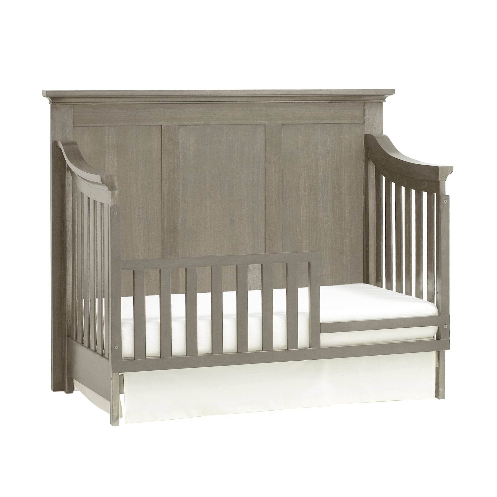 Ash Gray Solid and Manufactured Wood Standard Four In One Convertible Crib - Loft&Timber