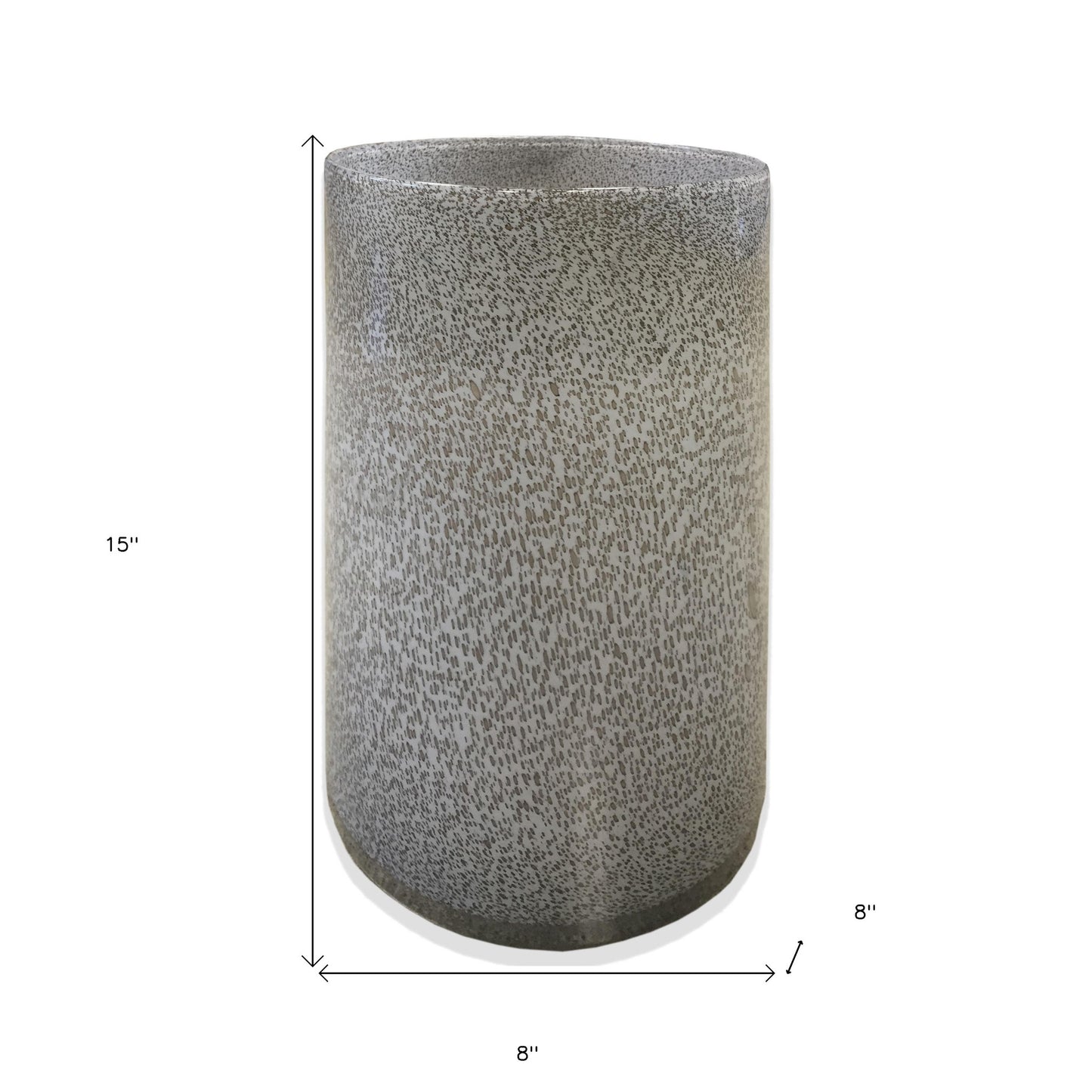 15" Lavender Handblown Speckle Glass Table Vase - Loft&Timber