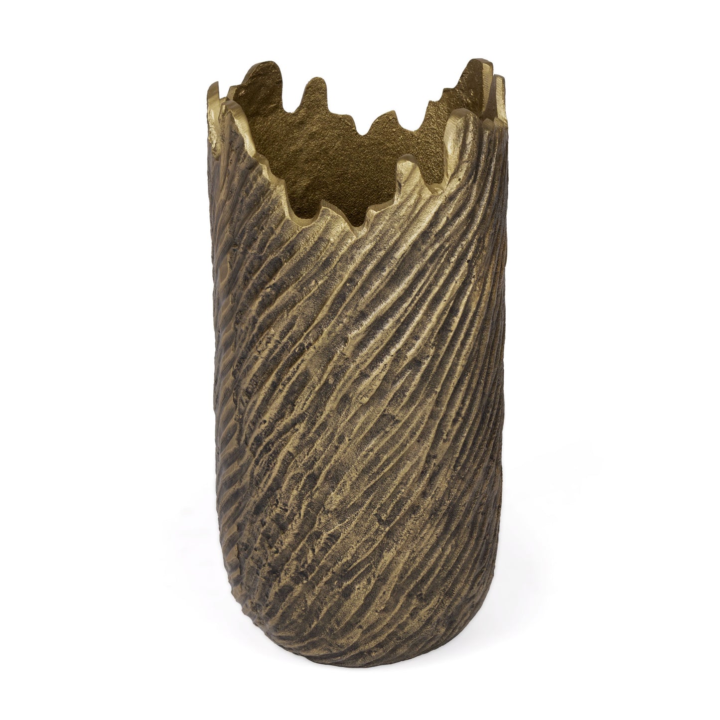 17" Gold Abstract Aluminum Table Vase - Loft&Timber