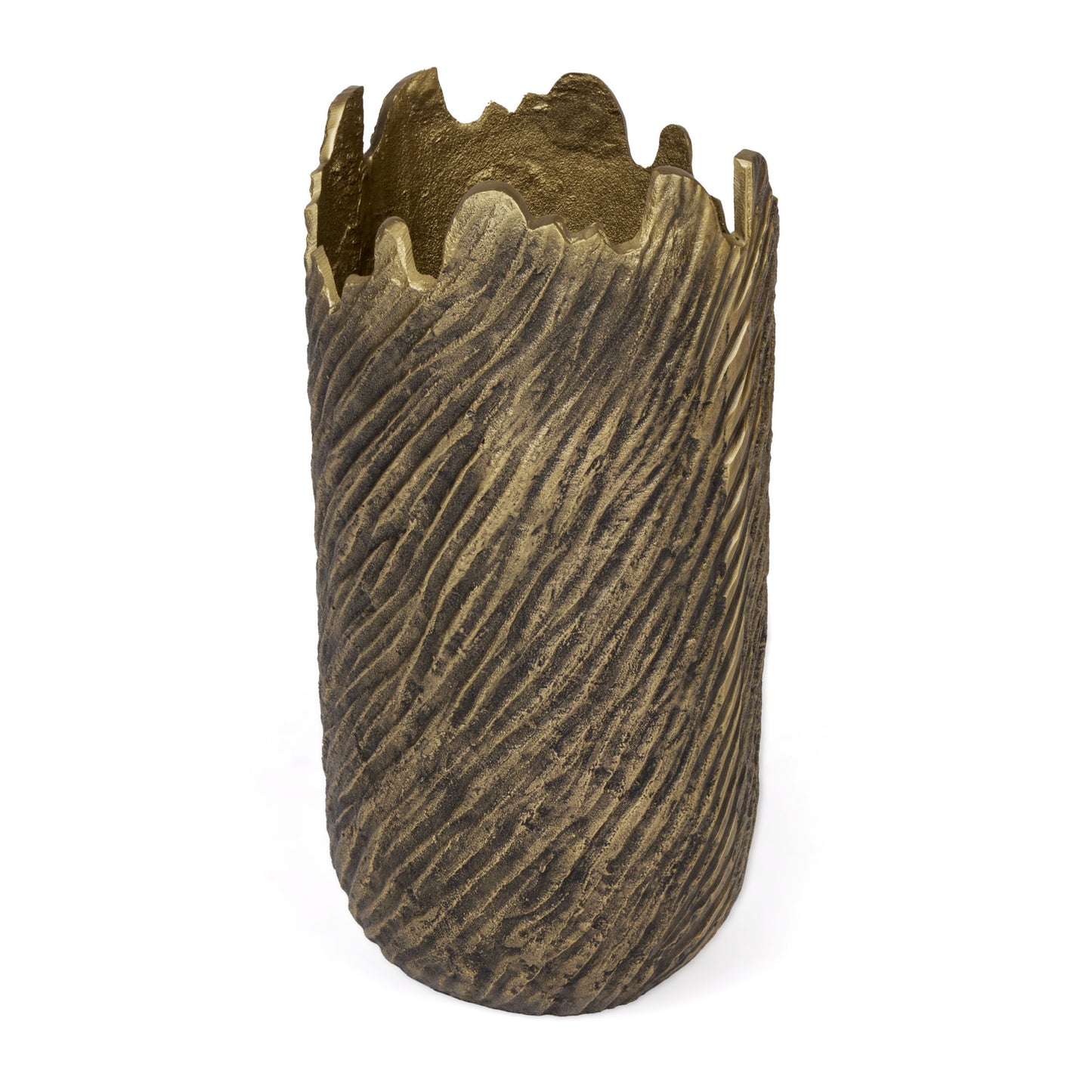 17" Gold Abstract Aluminum Table Vase - Loft&Timber