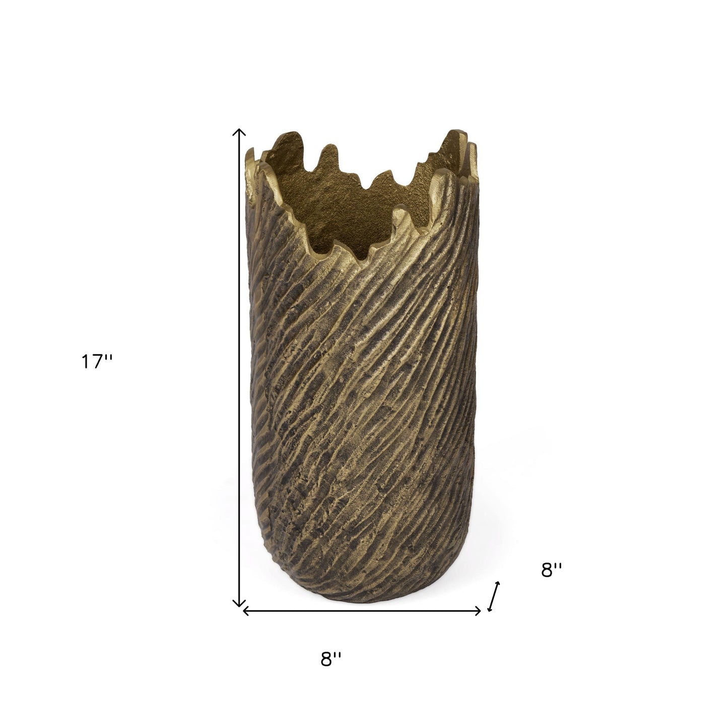17" Gold Abstract Aluminum Table Vase - Loft&Timber