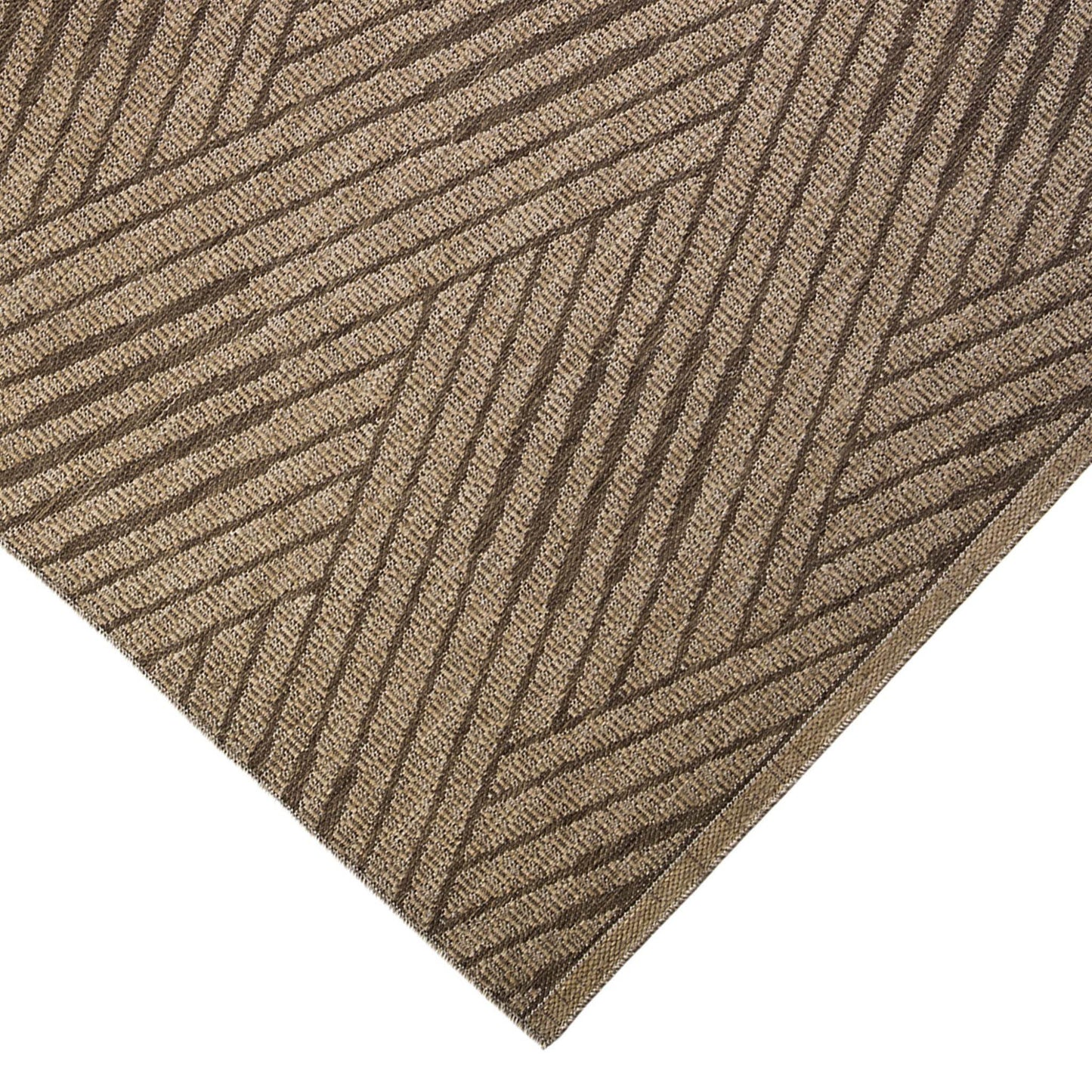 8' Runner Beige Geometric Stain Resistant Indoor Outdoor Runner Rug - Loft&Timber