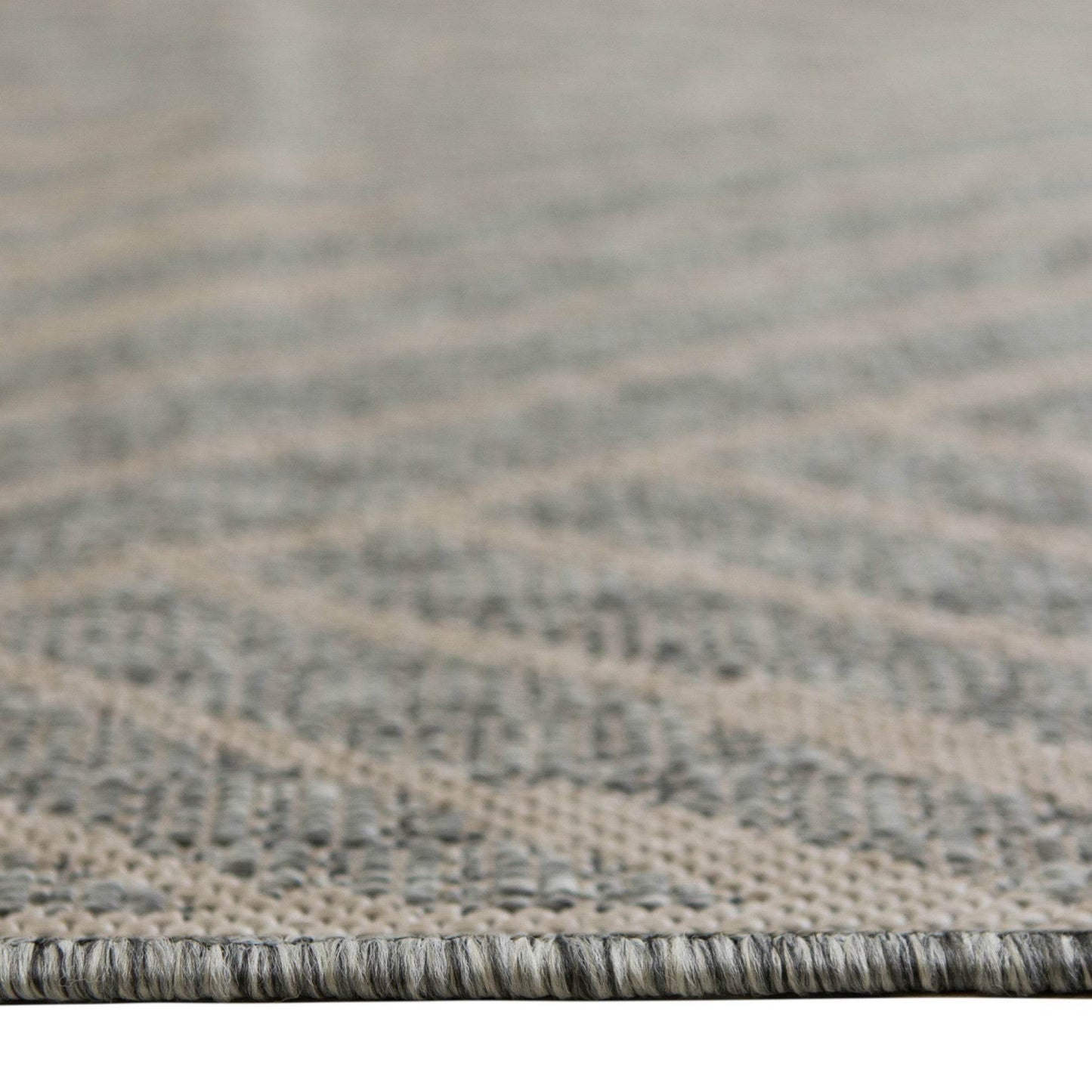 8' Runner Gray Geometric Stain Resistant Indoor Outdoor Runner Rug - Loft&Timber