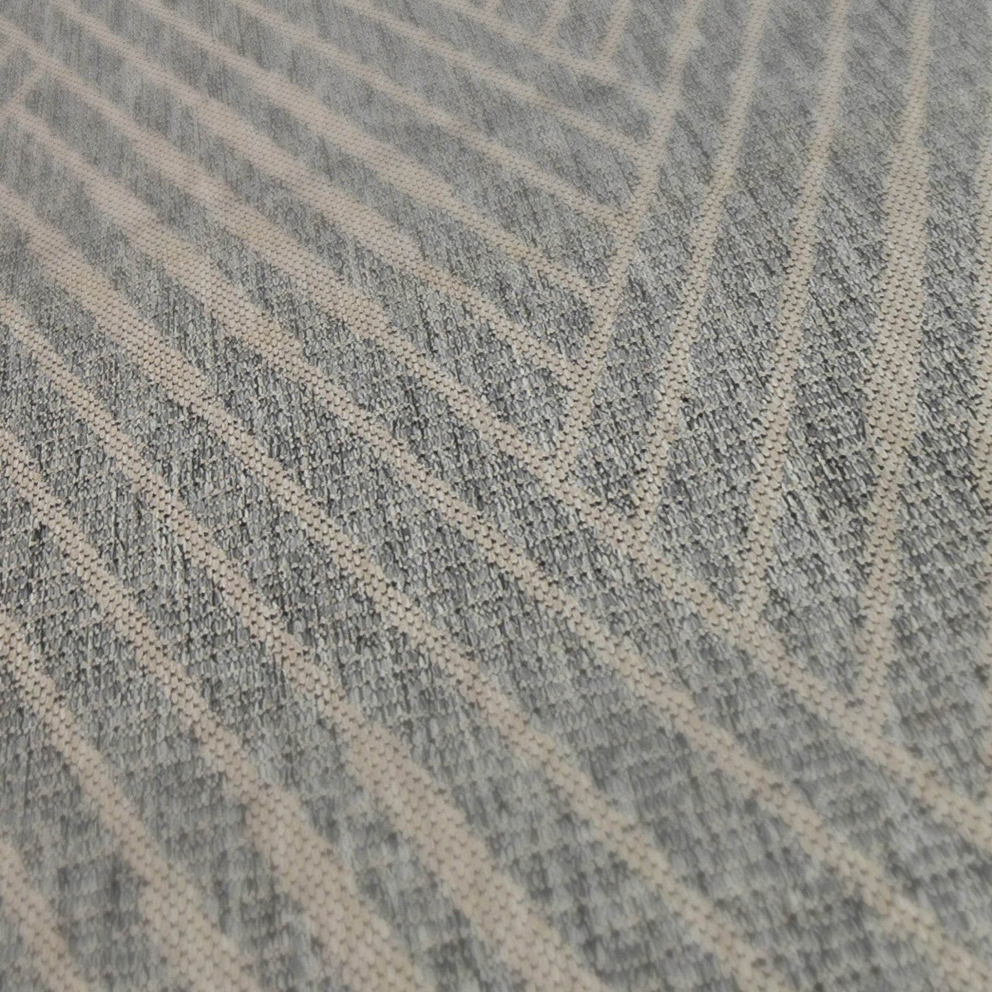 8' Runner Gray Geometric Stain Resistant Indoor Outdoor Runner Rug - Loft&Timber