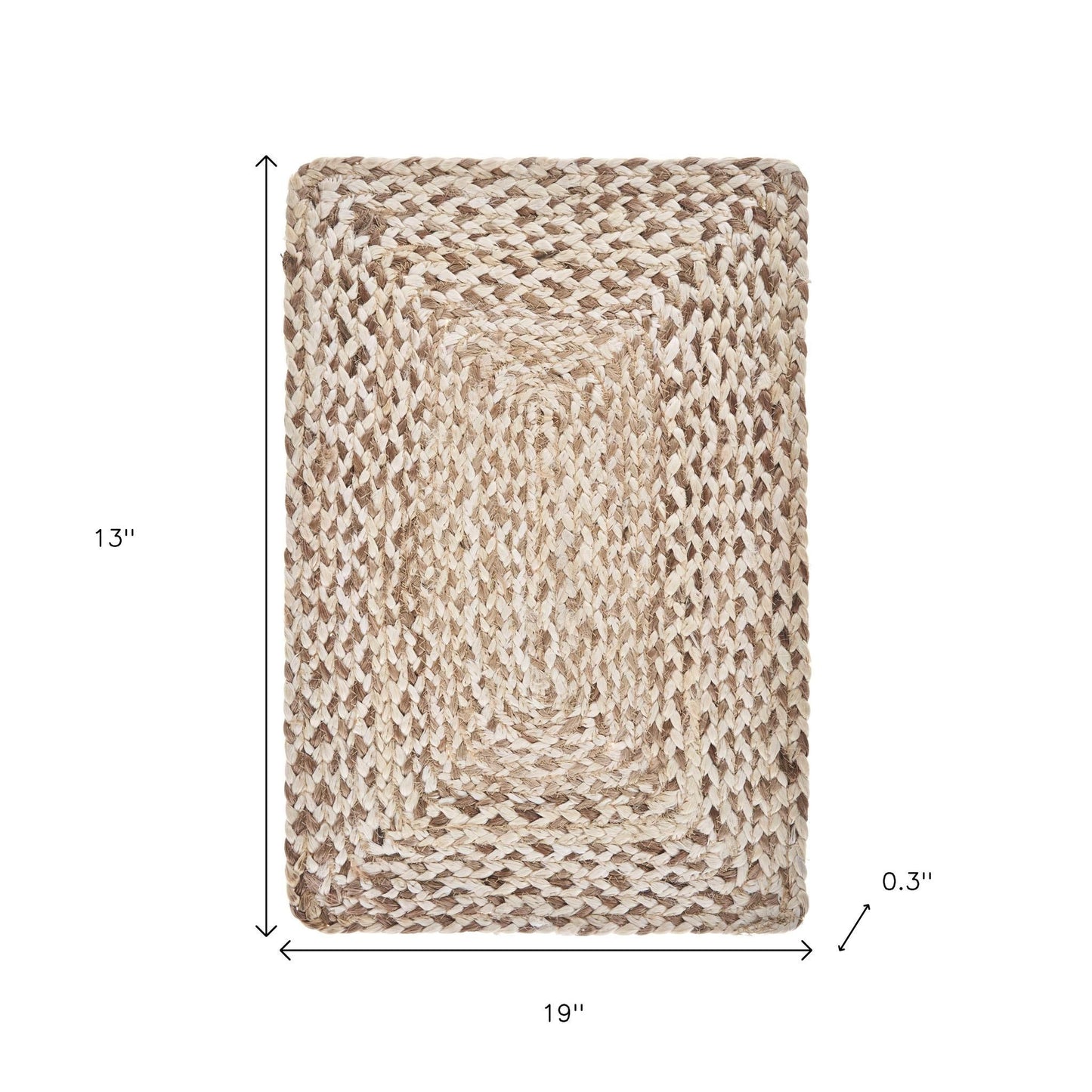 19" Set of Four Ivory And Natural Jute Placemats - Loft&Timber
