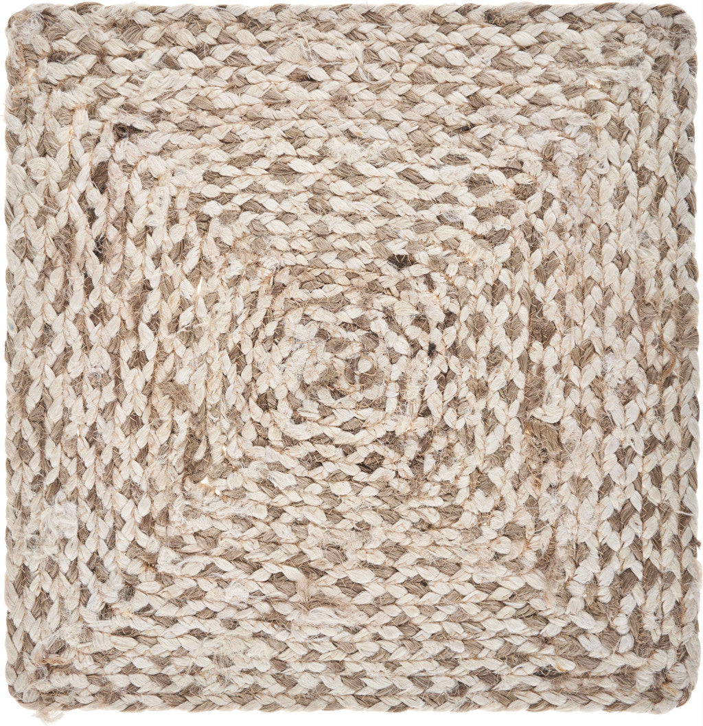 15" Set of Four Ivory And Natural Jute Square Placemats - Loft&Timber