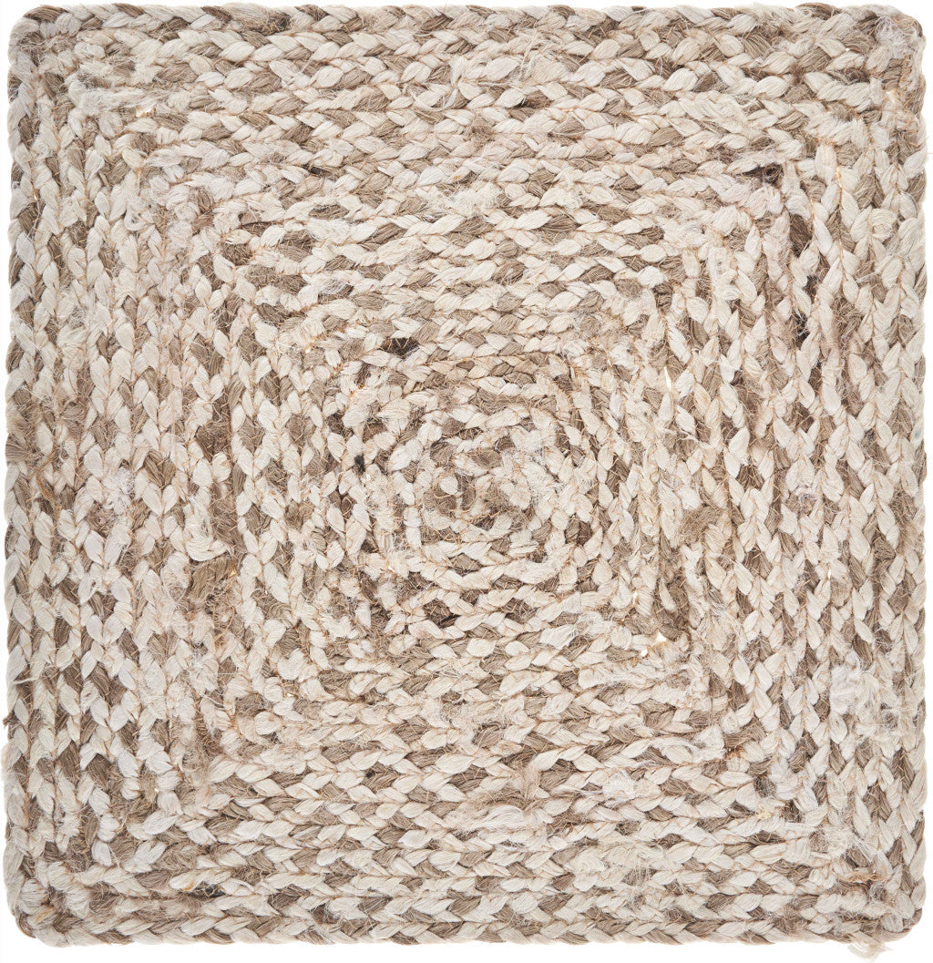 15" Set of Four Ivory And Natural Jute Square Placemats - Loft&Timber