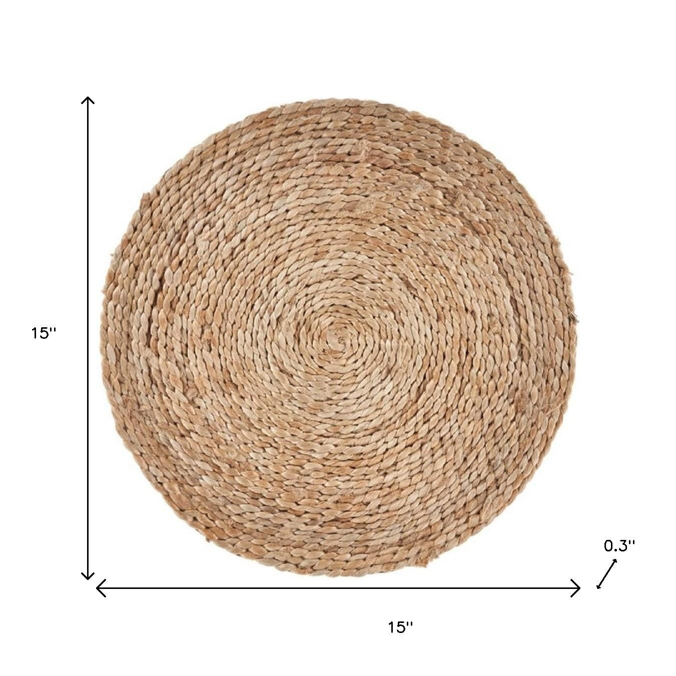 15" Set of Two Natural Jute Round Placemats - Loft&Timber