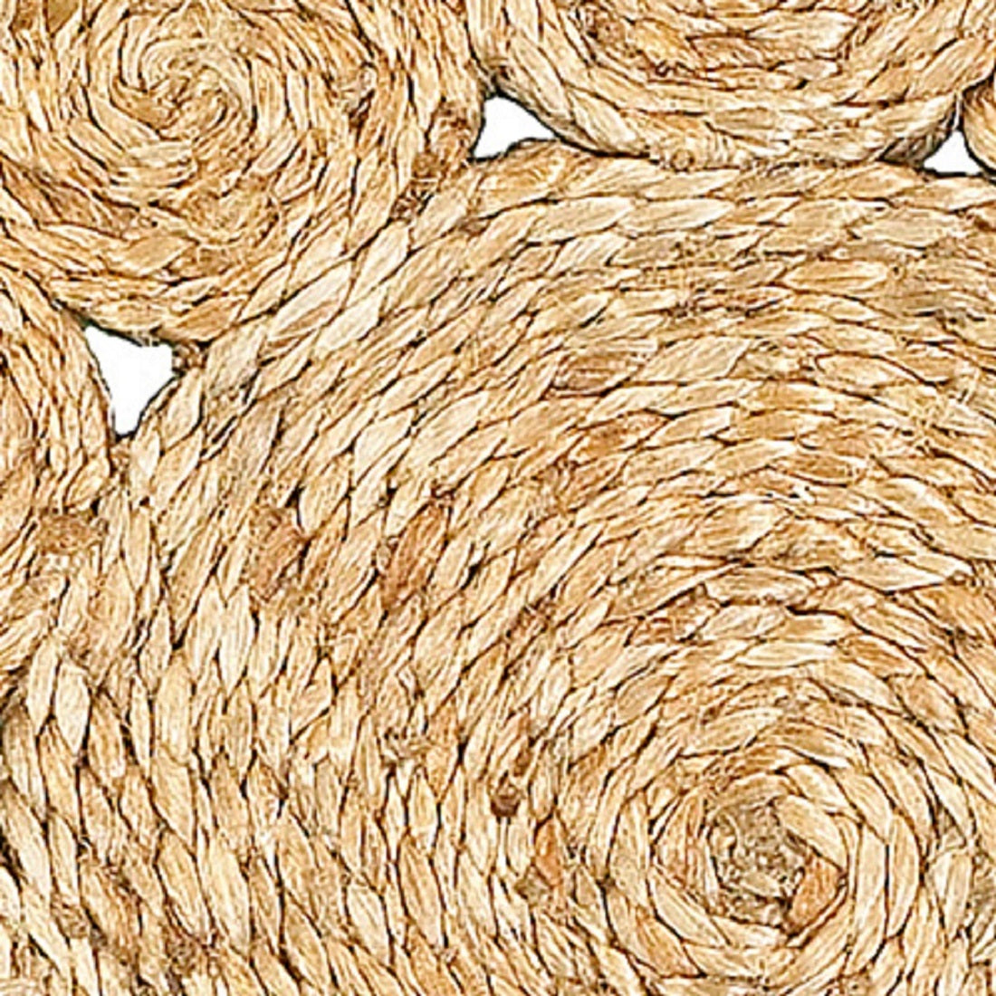 15" Set of Two Natural Braided Jute Scalloped Placemats - Loft&Timber