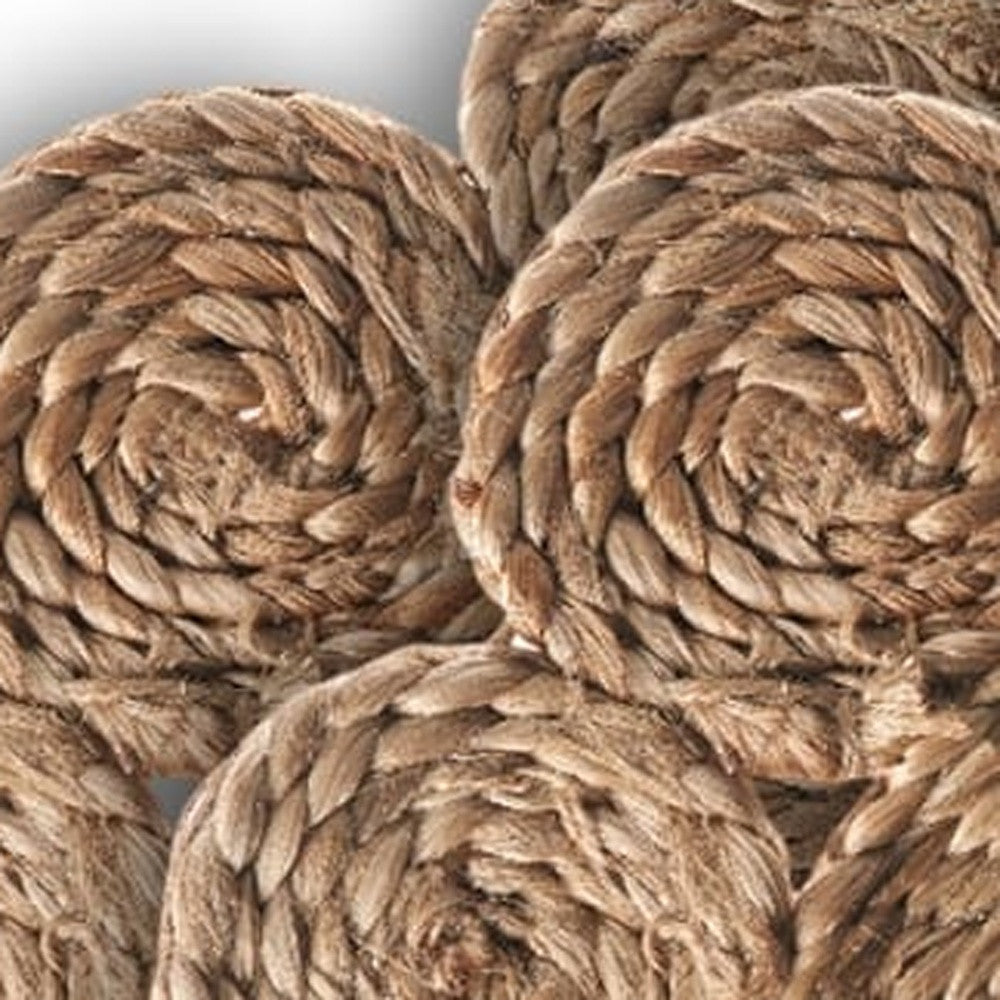 15" Set of Two Natural Braided Jute Scalloped Placemats - Loft&Timber
