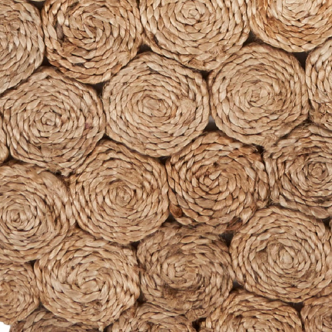 80" Natural Geometric Circles Scalloped Shape Jute Table Runner - Loft&Timber