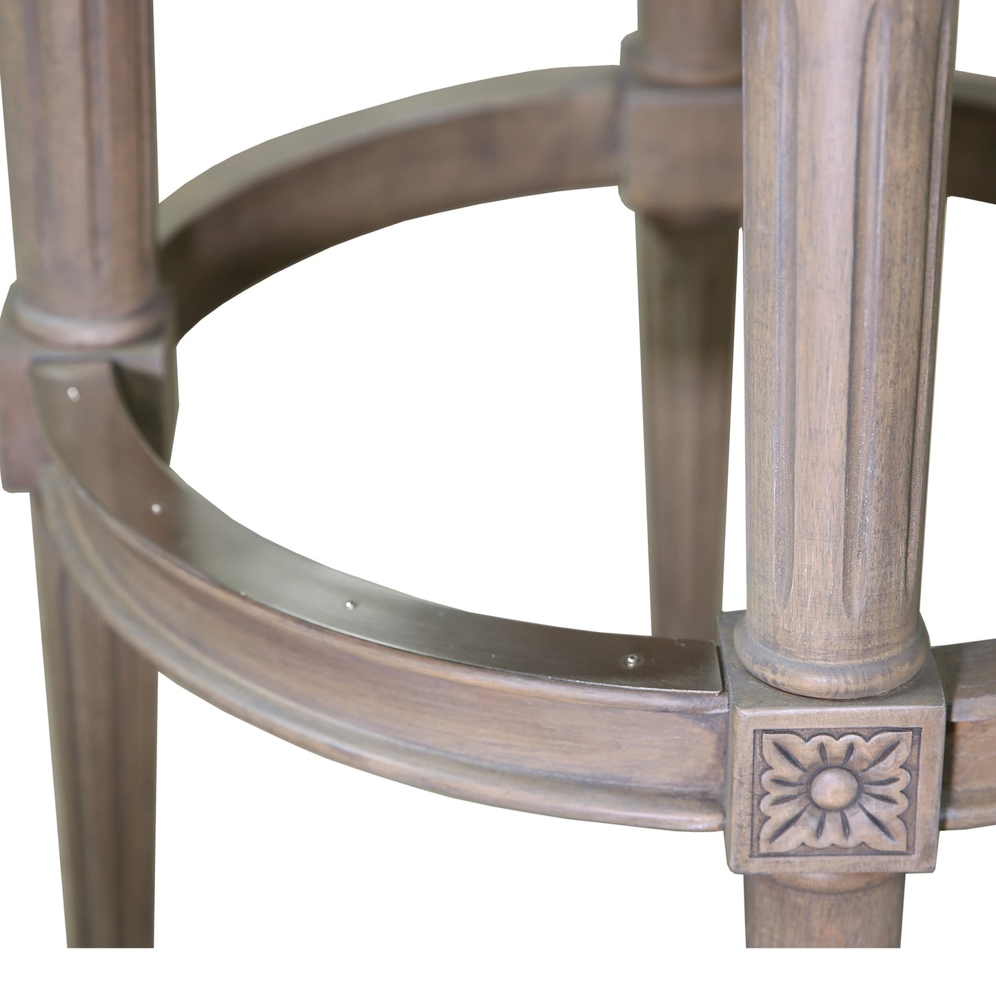 30" Gray Solid Wood and Linen Bar Height Swivel Bar Chair - Loft&Timber