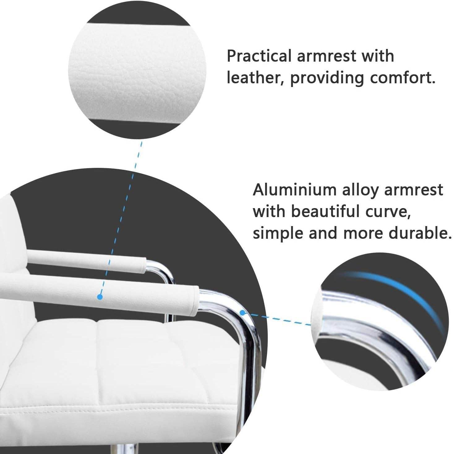 Modern Office Desk Chair with Wheels (White) - Loft&Timber