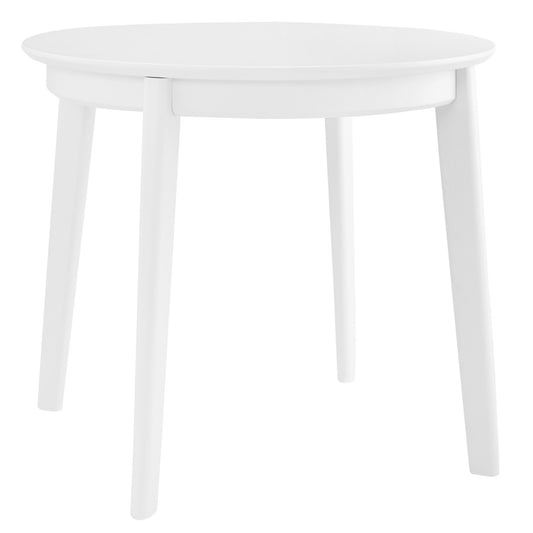 36" White Wood Round Top Dining Table - Loft&Timber
