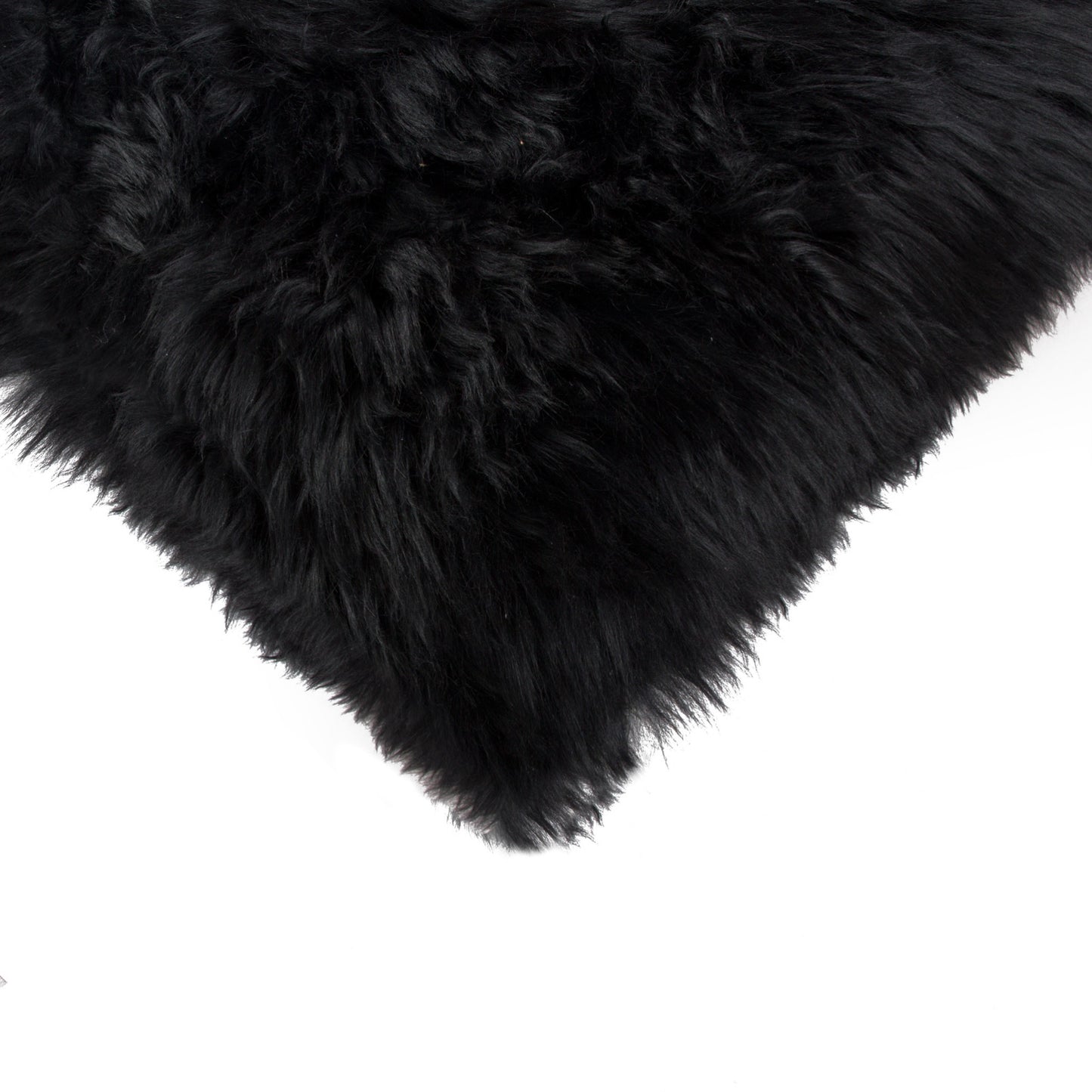 Set of Two 12" X 20" Black Sheepskin Lumbar Throw Pillows - Loft&Timber