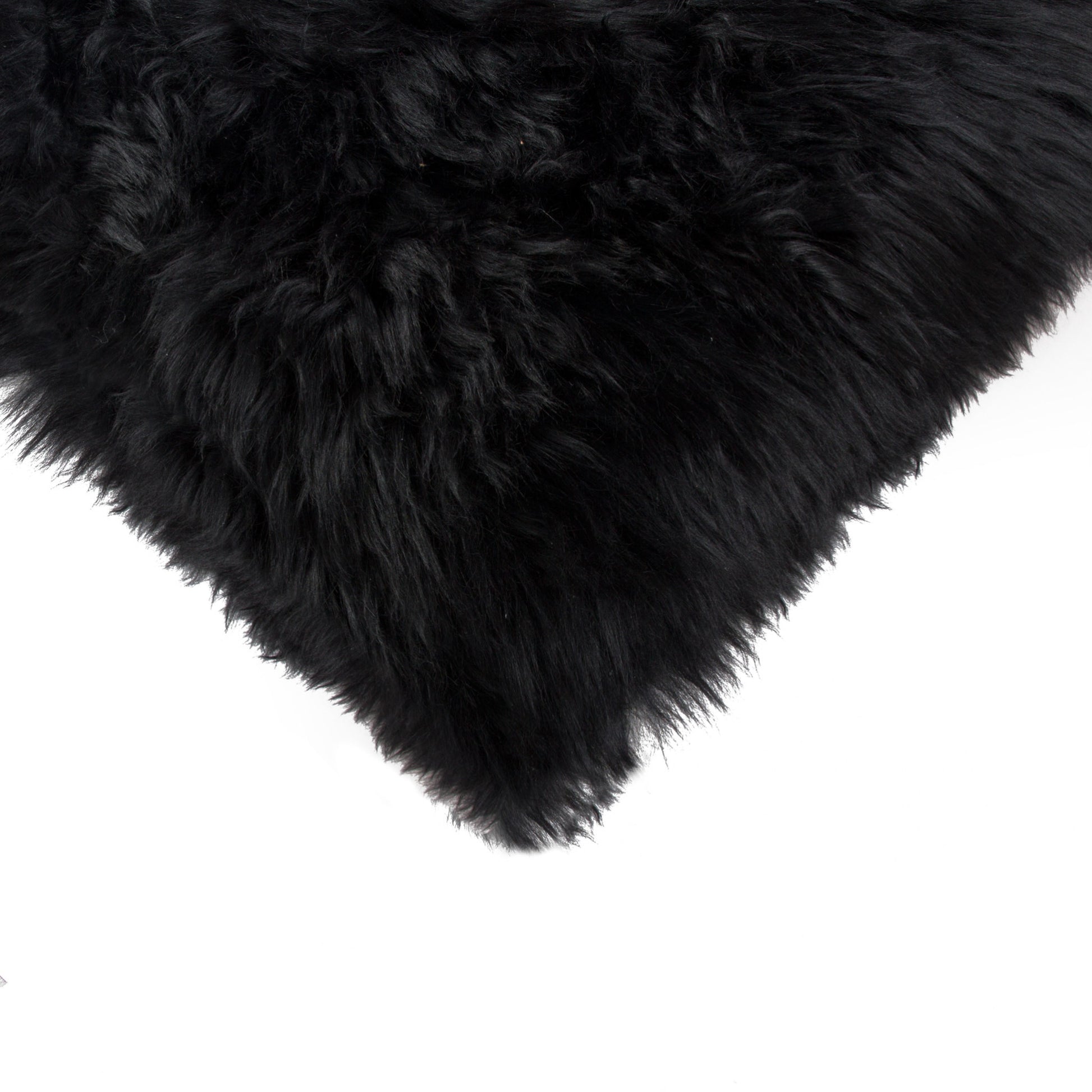 Set of Two 12" X 20" Black Sheepskin Lumbar Throw Pillows - Loft&Timber