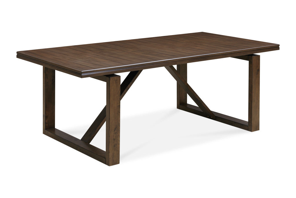 84" Dark Brown Wood Sled Base Dining Table - Loft&Timber
