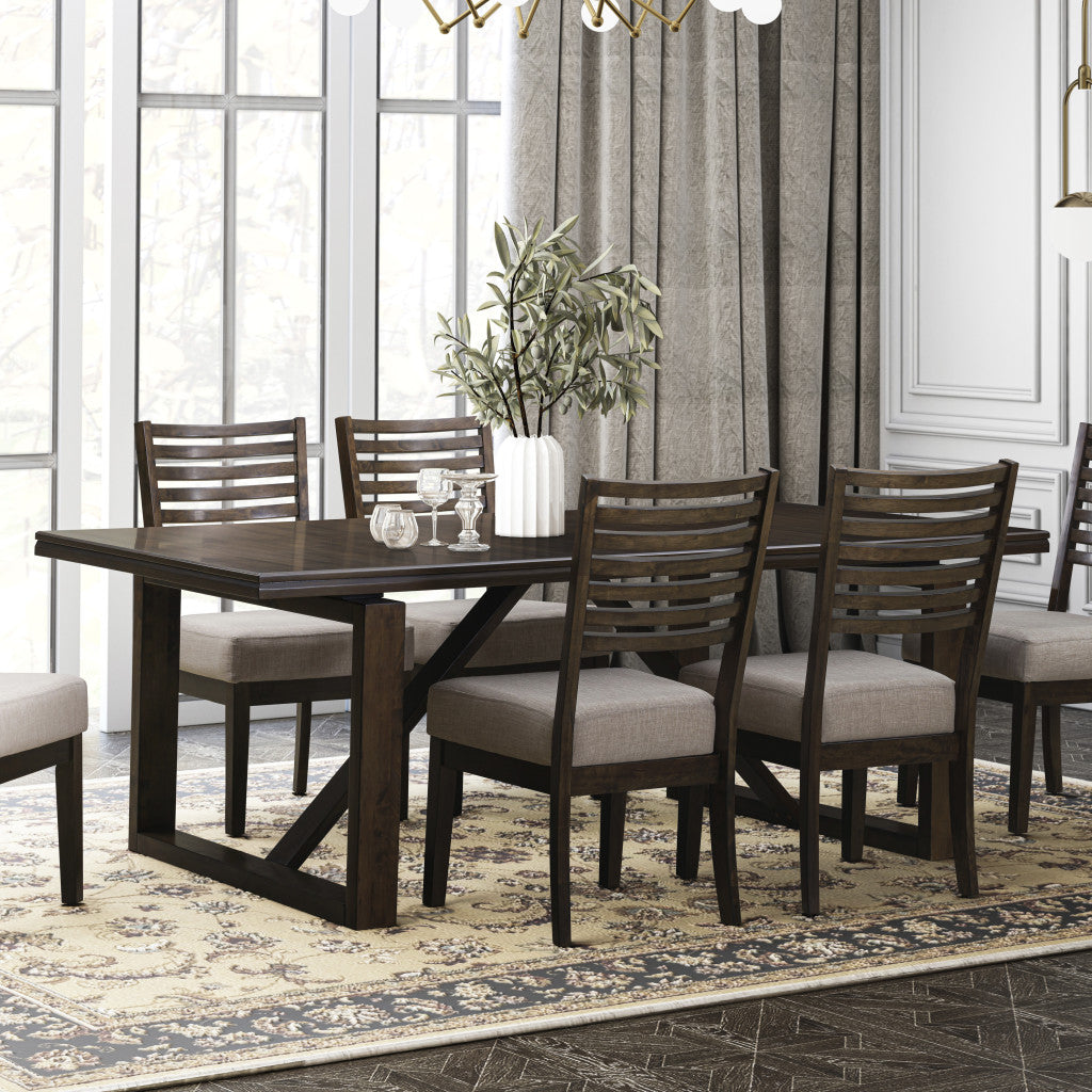 84" Dark Brown Wood Sled Base Dining Table - Loft&Timber