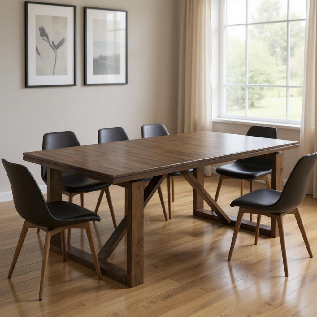 84" Dark Brown Wood Sled Base Dining Table - Loft&Timber