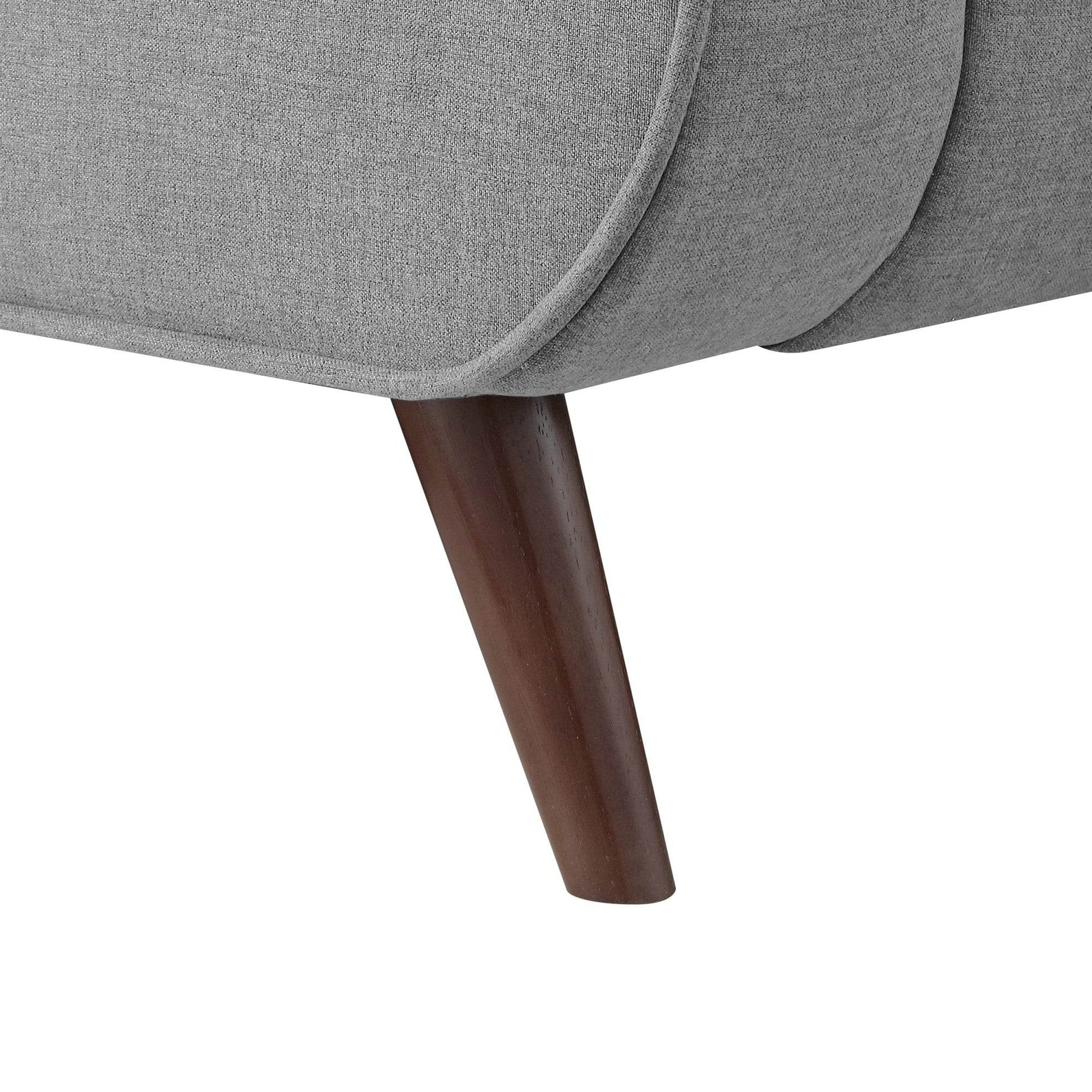 Gray Solid Wood Twin Upholstered Linen Bed - Loft&Timber