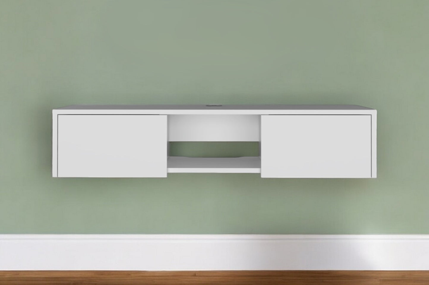 49" White Floating Mount TV Stand - Loft&Timber