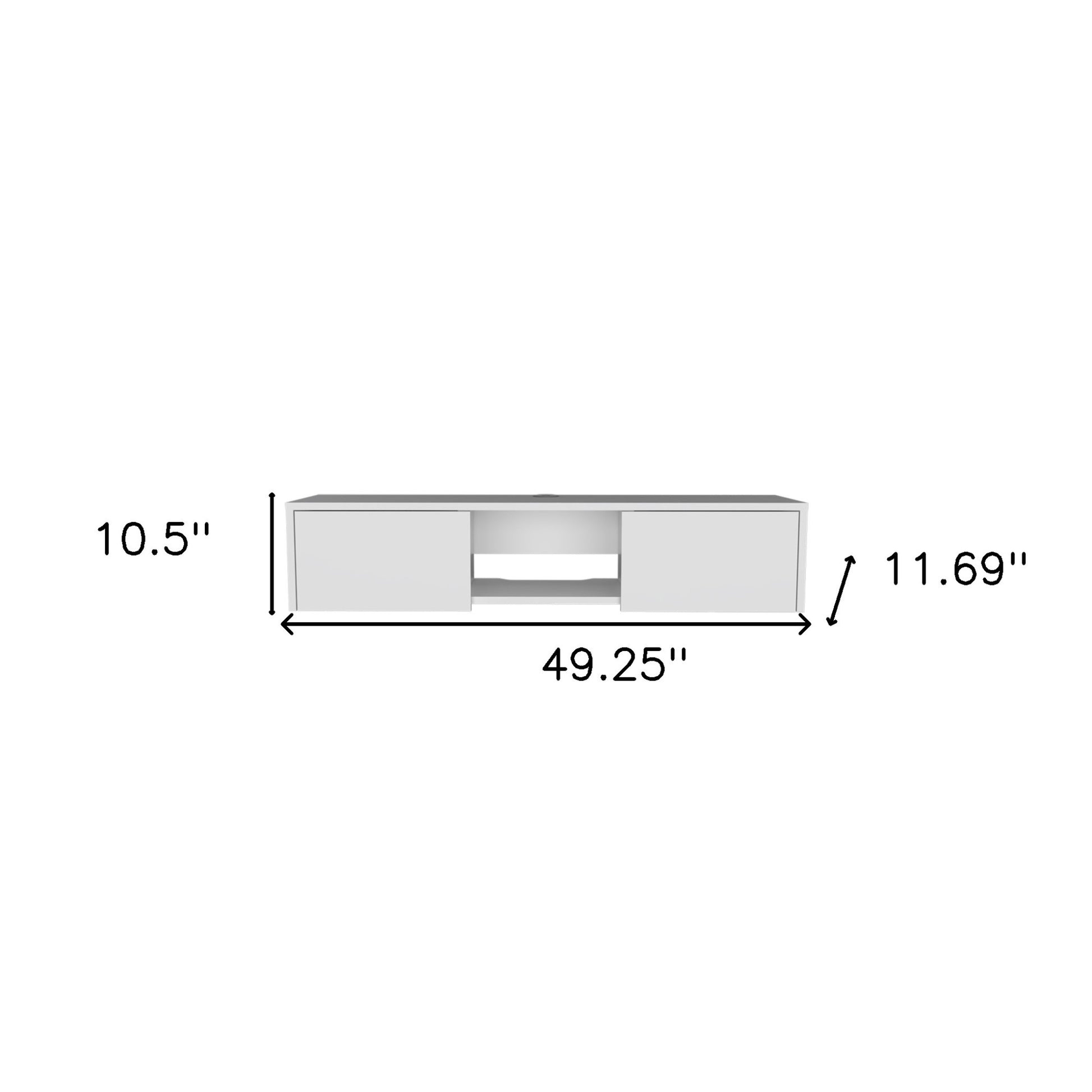 49" White Floating Mount TV Stand - Loft&Timber