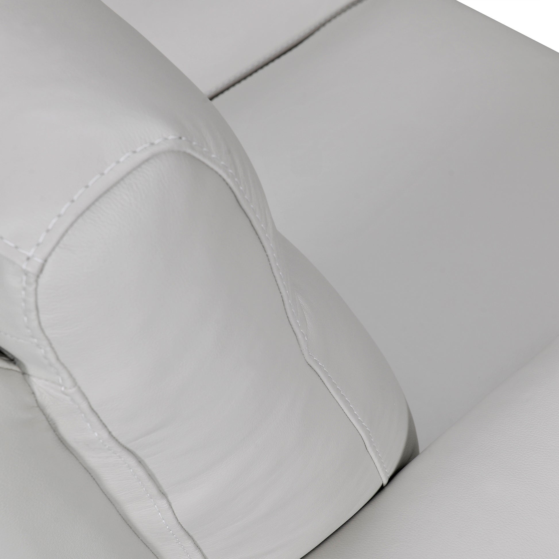 83" Gray Leather Sofa With Brown Legs-6