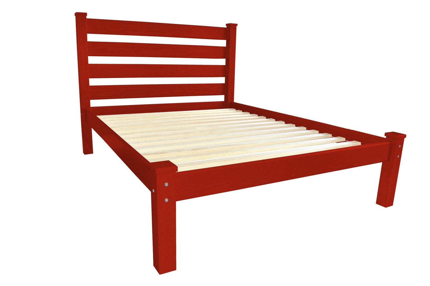 Red Solid Wood Queen Bed Frame - Loft&Timber