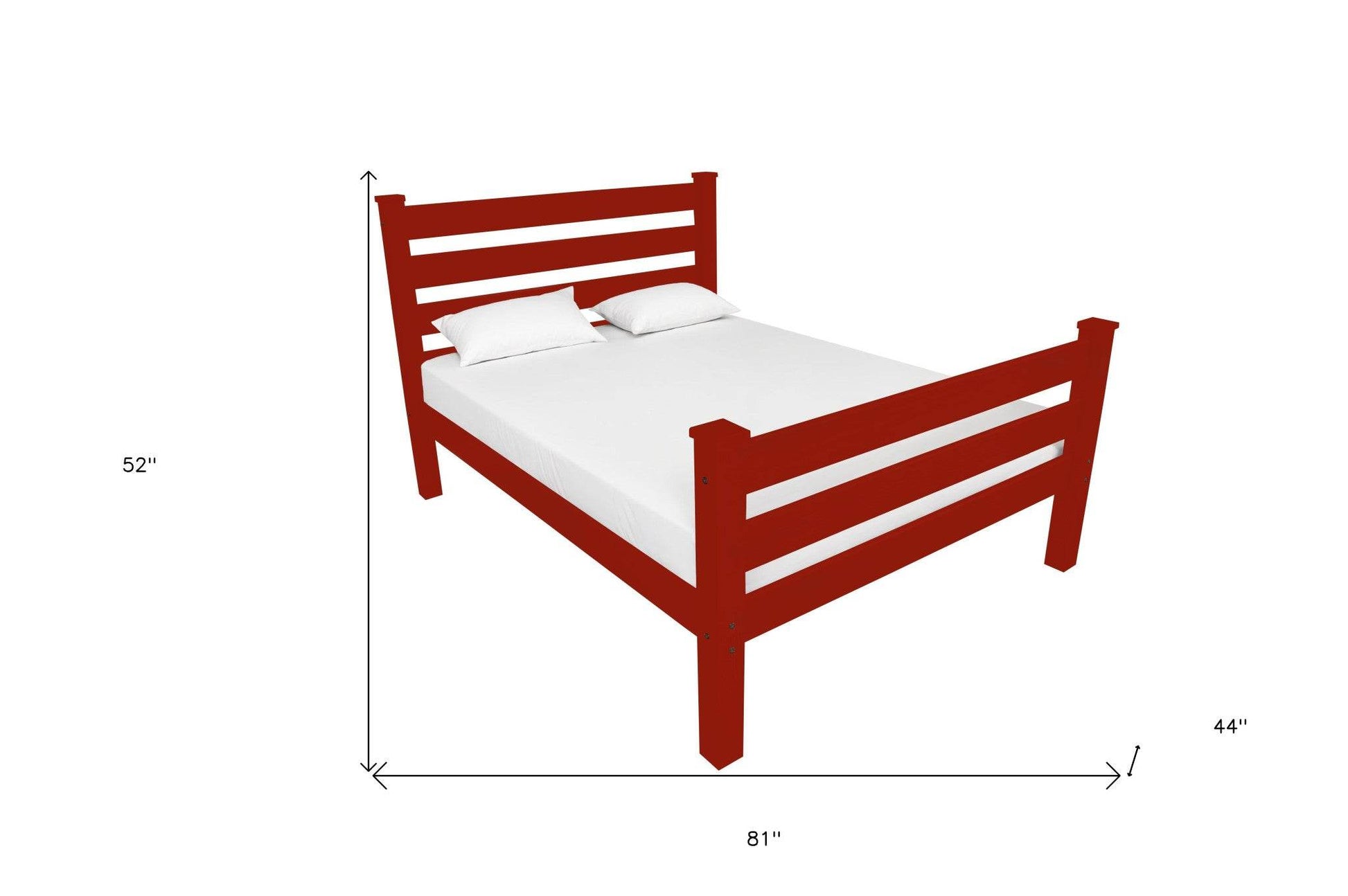 Red Solid Wood Twin Bed Frame - Loft&Timber