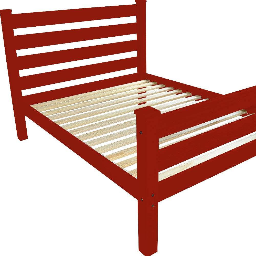 Red Solid Wood Twin Bed Frame - Loft&Timber