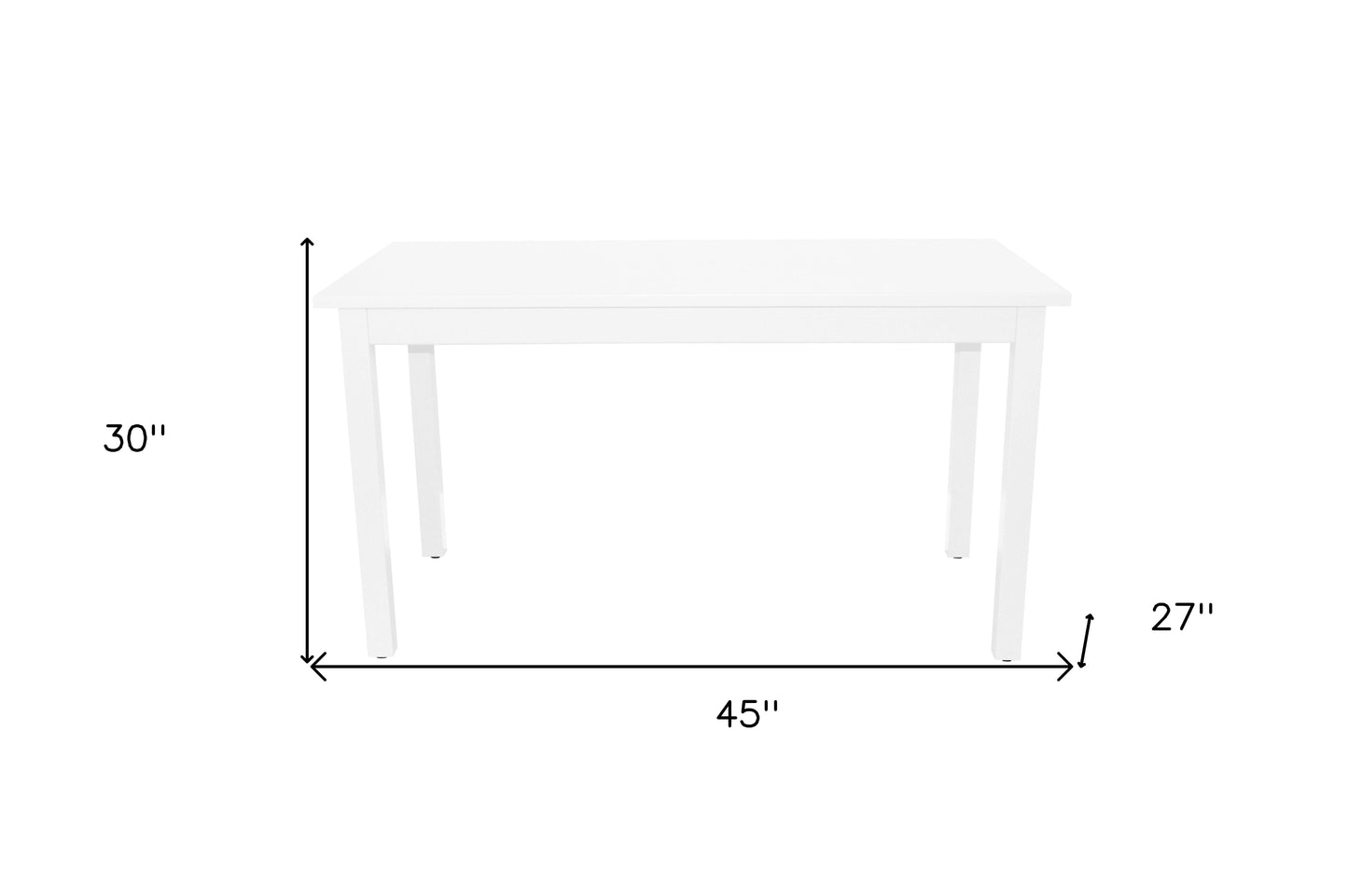 48" White Solid Wood Dining Table - Loft&Timber