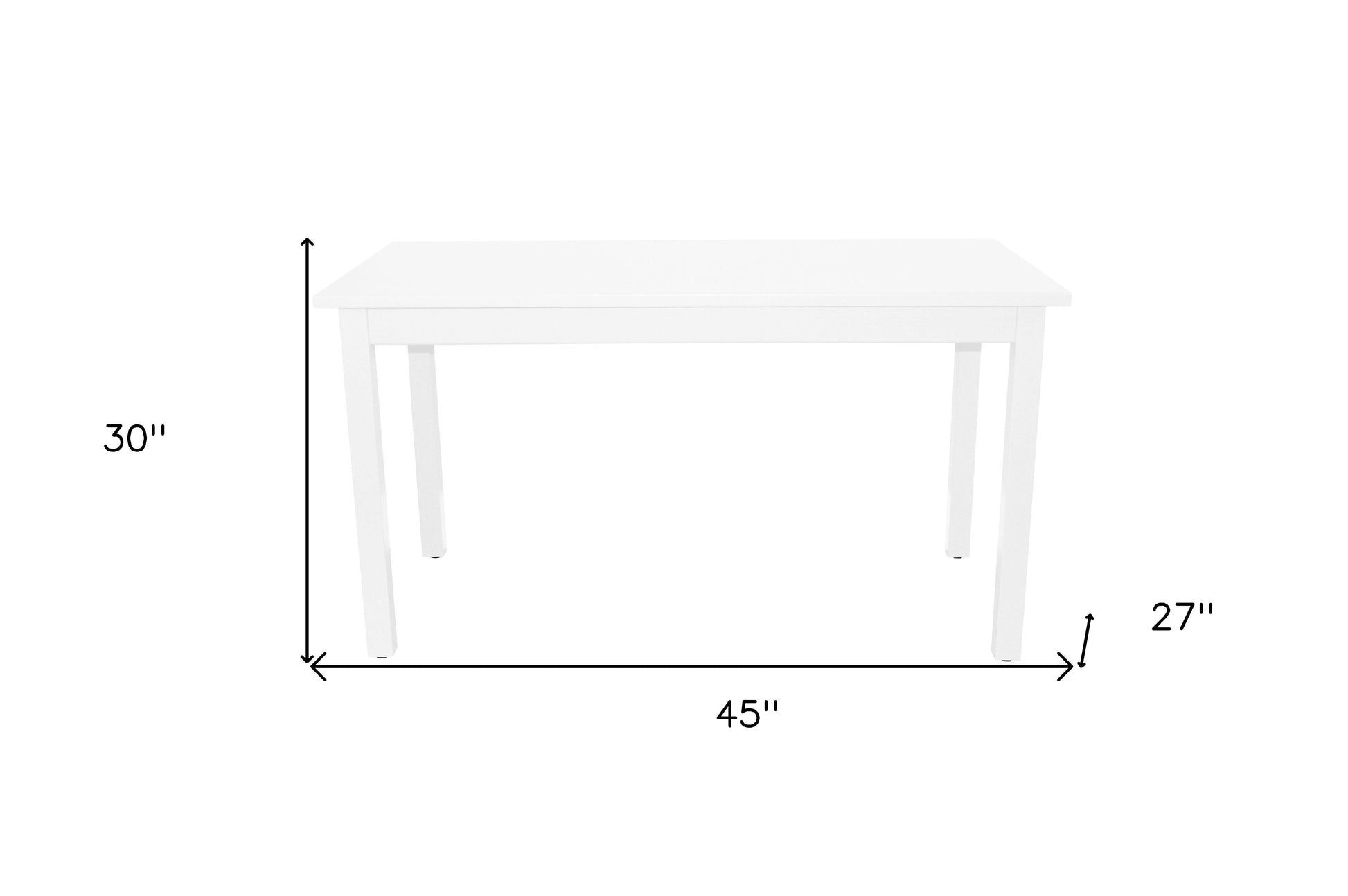48" White Solid Wood Dining Table - Loft&Timber