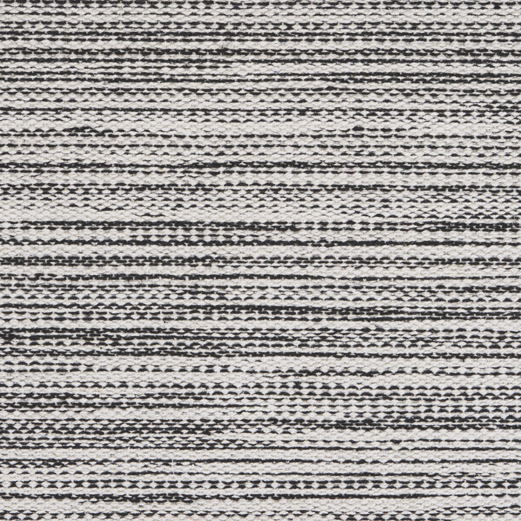 19" Set of Four Black And White Striped Cotton Placemats - Loft&Timber