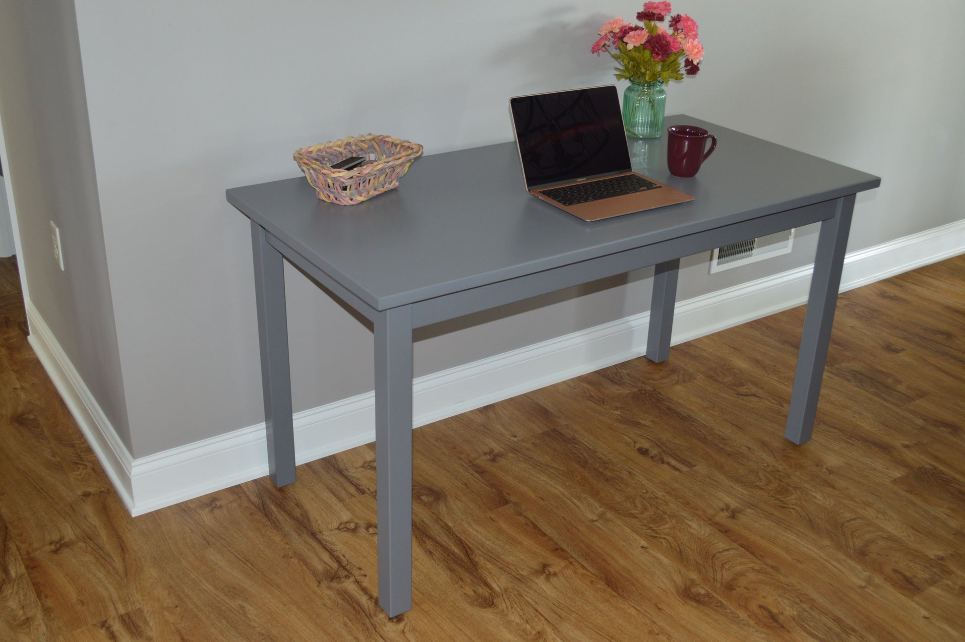 60" Gray Solid Wood Dining Table - Loft&Timber
