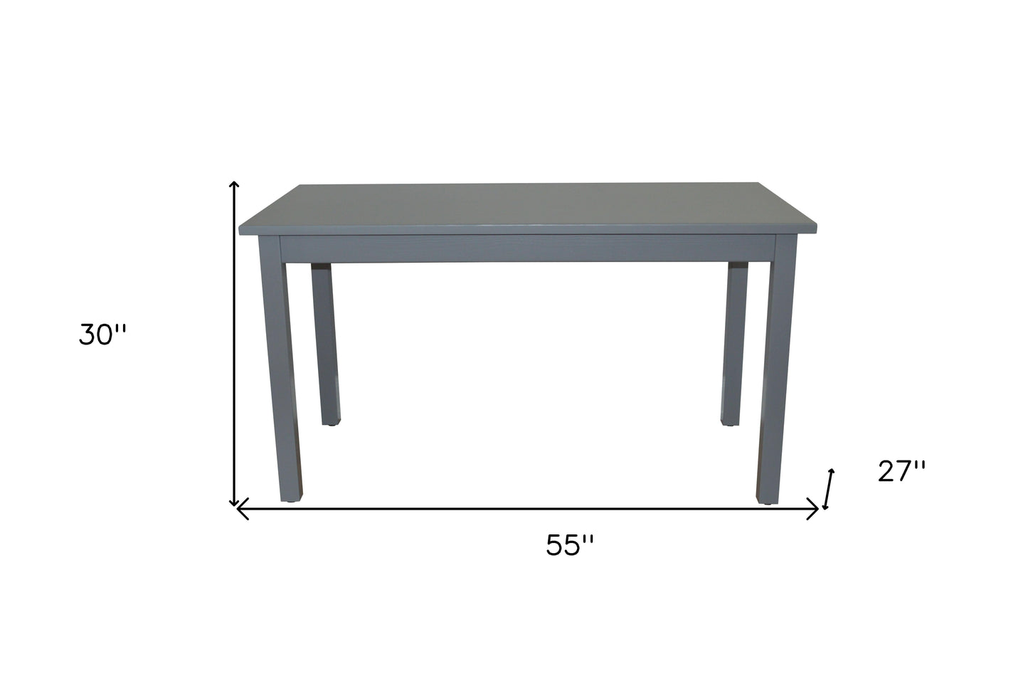 60" Gray Solid Wood Dining Table - Loft&Timber