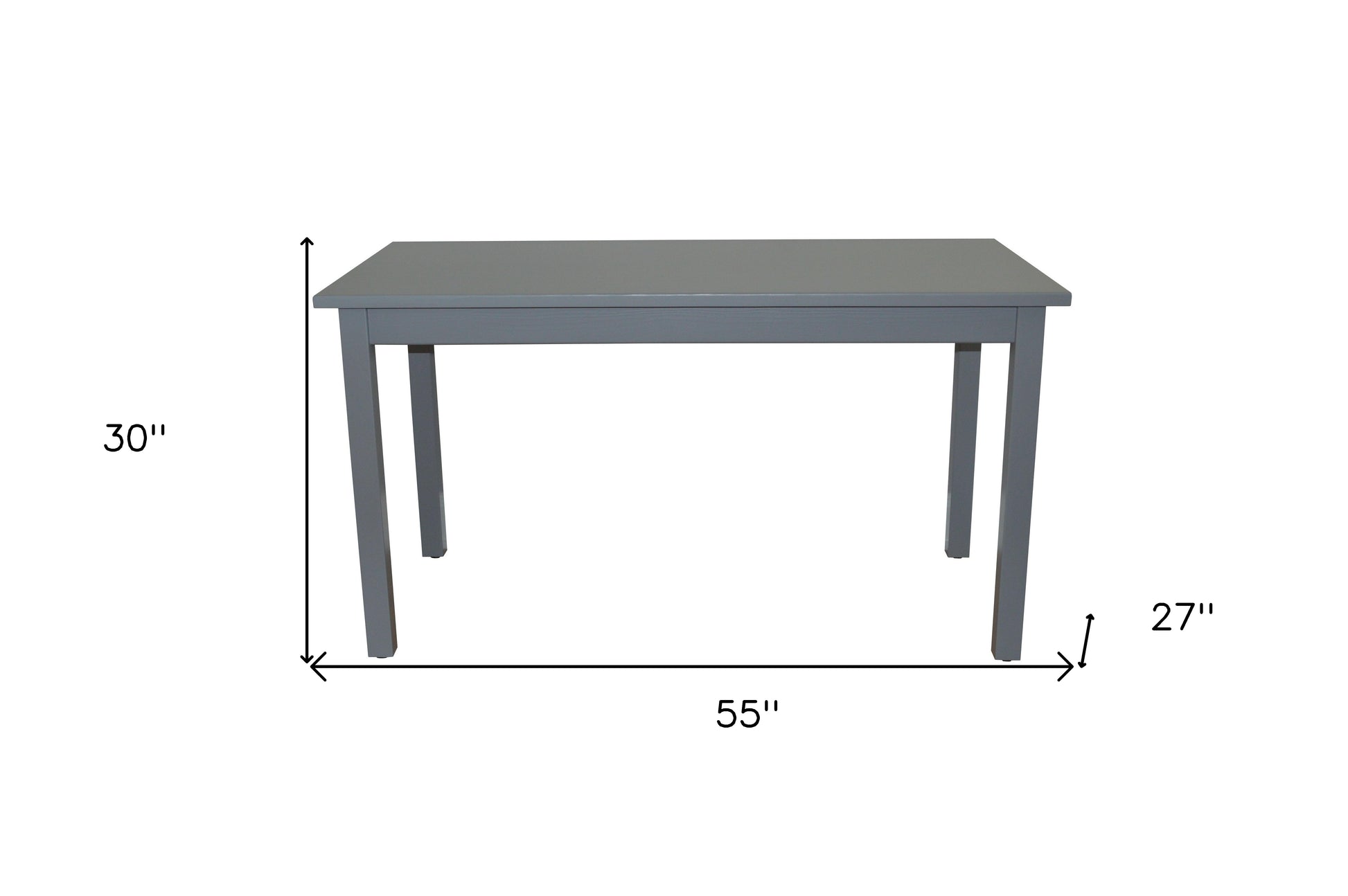 60" Gray Solid Wood Dining Table - Loft&Timber