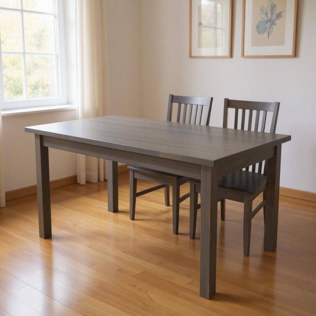 60" Gray Solid Wood Dining Table - Loft&Timber