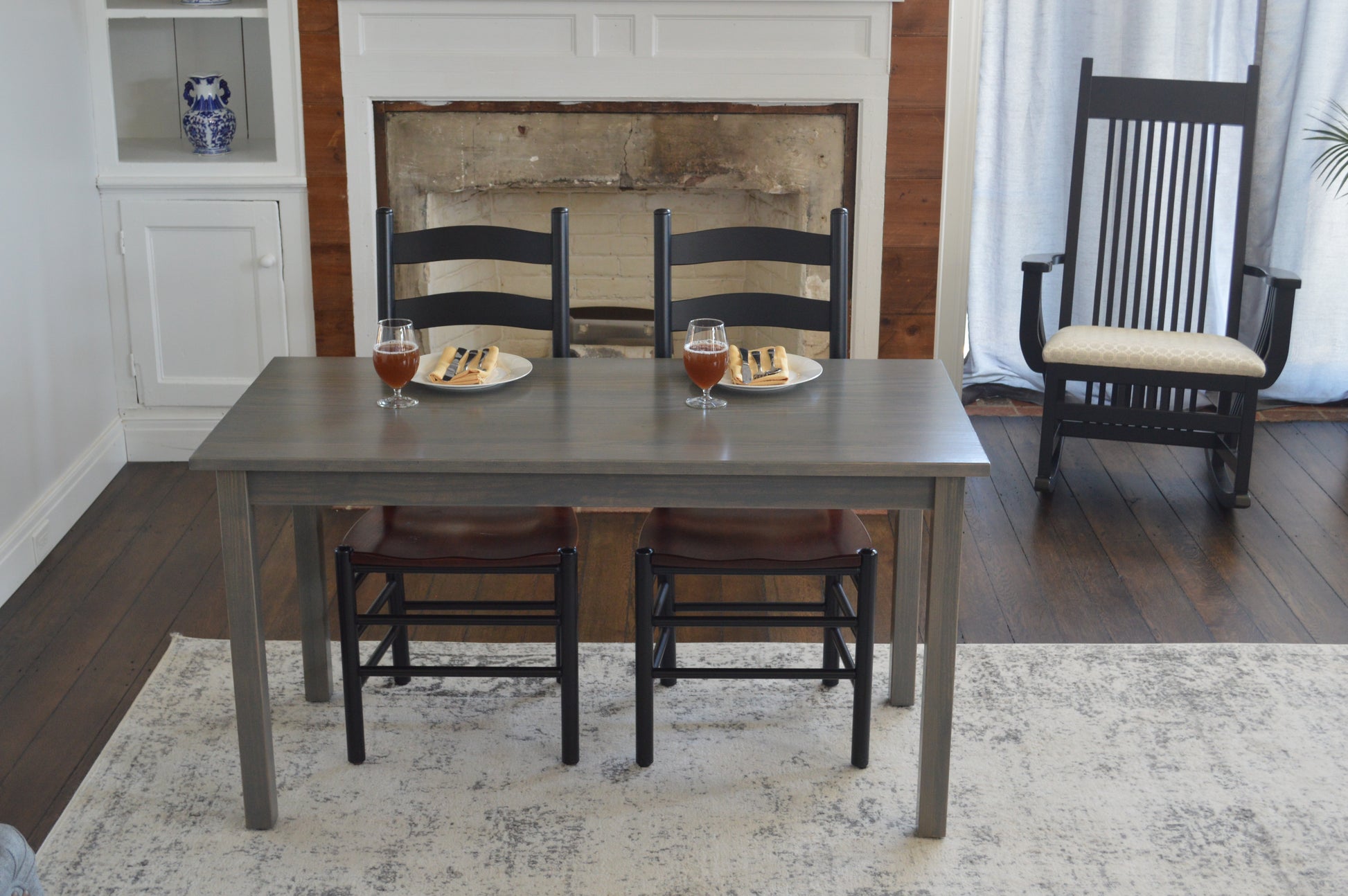 60" Gray Solid Wood Dining Table - Loft&Timber