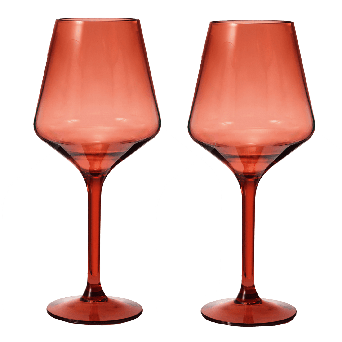 Floating Wine Glasses for Pool - Set of 2-15 OZ Shatterproof Poolside Wine Glasses, Tritan Plastic Reusable, Beach Outdoor Cocktail, Wine, Champagne, Water Glassware Spring Summer (Muted Red) - Loft&Timber